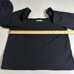 Madewell  Classic Black Crepe Square Neck Line Puff Long Sleeve Top Size Small Photo 6