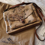 Patricia Nash European Map Print Kirby Crossbody Bag NWT Photo 0