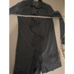 House Of CB  London Amiyah Gray Lurex Shirt Dress Sheer Ruffle Button-up XS Photo 6