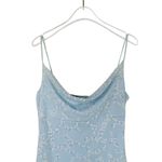 Y2k 2000s Vintage Weather Vane Light Blue Floral Spaghetti Strap Dress Small Photo 1