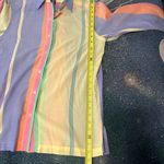 Lauren Ralph Lauren Pastel Stripe Button‑Up Shirt M Streetwear Y2K Preppy Blouse Purple Size M Photo 11