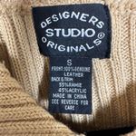 Designers Studio Originals Suede Embroidered Sweater Vest Women's Size Small Brown Photo 4