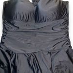 Mycoco Womens Swimsuit Swim Dress Black Ruched Tummy Adjustable Black Size 16 Photo 2