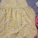 Who What Wear  Yellow Citrus Leopard Print Tiered Midi Skirt small Photo 3