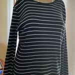 Ralph Lauren Lauren  Black & Whit Stripe Top size Medium Photo 7