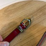 Liz Claiborne Vintage Red Genuine Saddle Leather Brass Buckle Belt Size Large Photo 3
