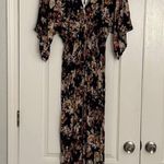 Love stitch black floral maxi dress with cinch waist and flowy sleeves Photo 1