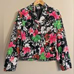 VINTAGE 90's bold floral tropical Hawaiian office chic retro resort wear jacket Pink Size 10 Photo 1