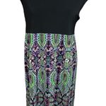 London Times Multicolor Cap Sleeve Above the Knee Dress Keyhole Back Size 10 Photo 0