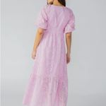 Sanctuary Ruffle Puff Sleeve Eyelet Maxi Dress Pink Size 6 NWOT Photo 3