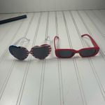 Bundle of 2 Fourth of July Sunglasses – Red Rectangle & Patriotic Heart Shape Photo 2