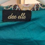 Dee Elle  Teal Top with Patterned Trim medium Photo 1