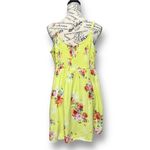 Torrid  2X Lime Green Floral Tank Top Smocked Babydoll Cami Boho Challis Summer Photo 4