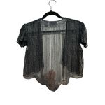 Scala Vintage  Black beaded Open Front Sheer Size Medium Photo 3