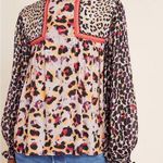 Anthropologie NWOT Bl^nk London Joelle Embroider Leopard peasant blouse XS $128 Photo 0