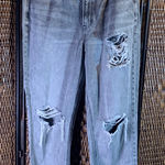 American Eagle AEO Black/Gray Distressed Jeans Size 12 Photo 0