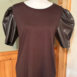 Michael Kors MICHAEL  Women's Puff-Sleeve T-Shirt, Brown, Medium Photo 0