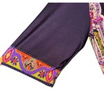 Sandra Darren  Paisley Shift Dress Women's Size 10 PETITE Stretch Boho Hippie Photo 3