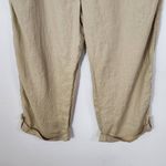 Jones New York  Khaki Linen Cropped Pants Size 14 Capri Linen Pants Photo 2