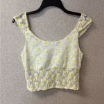 Le Lis‎ Collection Women Size Small Lace Cream & Yellow Crop Top Cottagecore Photo 3