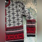 Cambridge Dry Goods wool clasp red Nordic sweater, size medium Photo 2