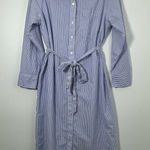 Abercrombie & Fitch Long Sleeve Blue & White Striped Shirt Dress Size M Photo 0