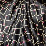 Armani Collezioni Silk Black Cream and Pink Geometric Blouse Cap Sleeve Photo 5