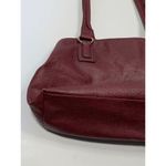 Dana Buchman Women Satchel Shoulder Bag Double Strap Maroon Gold Hardware 9x13" Photo 6