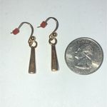 Gold Tone Dainty Dangling Beaded Boho Pierced Earrings Photo 2