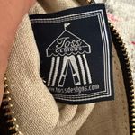 Navy Blue and Tan Colorblock Toss Pebble Faux Leather Vegan Wristlet Clutch Photo 4