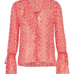 Derek Lam  10 Crosby Sheer Poppy Speckle Blouse Photo 1