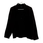 Lands' End black full zip fleece jacket pocket winter classic long sleeved Photo 0