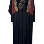 Vintage AHNI Velvet Tapestry Embroidered Maxi Dress ART TO WEAR Plus Size 2 NEW Black Photo 1