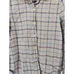 Jenni Kayne  Plaid Button Down Shirt XS Beige Blue Red Long Sleeve Casual Cotton Photo 1