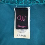 Wrapper Vintage Y2K  Teal Sequined V-Neck Short Sleeve Blouse Photo 4