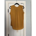 Maeve Anthropologie Womens Size 10 Mustard Yellow Sleeveless Lace-Up Blouse Photo 5