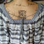 Chelsea and Violet Navy White Boho Bell Sleeve Top Photo 3