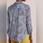 Anthropologie  Building 18 Floral Corduroy Button Down Shirt Size 0 Photo 1