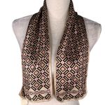 Ann Taylor Vintage Silk Scarf Geometric Brown Beige Pink New Photo 10