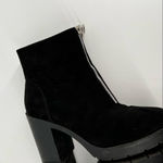 Primark Wide Fit Suede Bootie Size 6 chunky Y2k inspired zipper front disco Photo 8