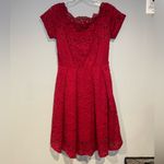 Missmay Women's Red Vintage Floral Lace Boatneck Swing Dress Size Small Photo 1
