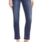 Paige  • Miki Straight Jeans low rise cropped raw release hem Merrick dark wash Photo 2