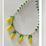 Free People  Vibrant Red Hot Beaded Choker in Emerald Photo 2
