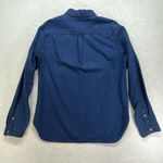 Madewell ‎ Top Womens M Blue Popover Denim Polka Dot Cotton Photo 7