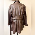 Spiegel Vintage Together Genuine Leather Short Trench Coat Brown Size Medium Photo 7