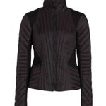 Blanc Noir Motion Panel Zip Puffer Jacket Black Hooded Size XS Mixed Media Photo 9