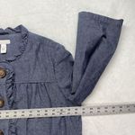 Charter Club Charter‎ Club Jacket Womens M Cotton Blue Button Front Ruffle trim Photo 4