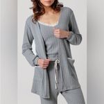 Blu Pepper Gray Ribbed Knit Lounge Set Small, NWT, Cozy Life Cardigan and Pants Photo 9