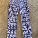 Boden Womens Richmond Pants US 6 LONG Greek Blue White Geo Floral Photo 0