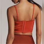 Anthropologie Satin Red Bow Crop Top Strapless Size L Photo 7